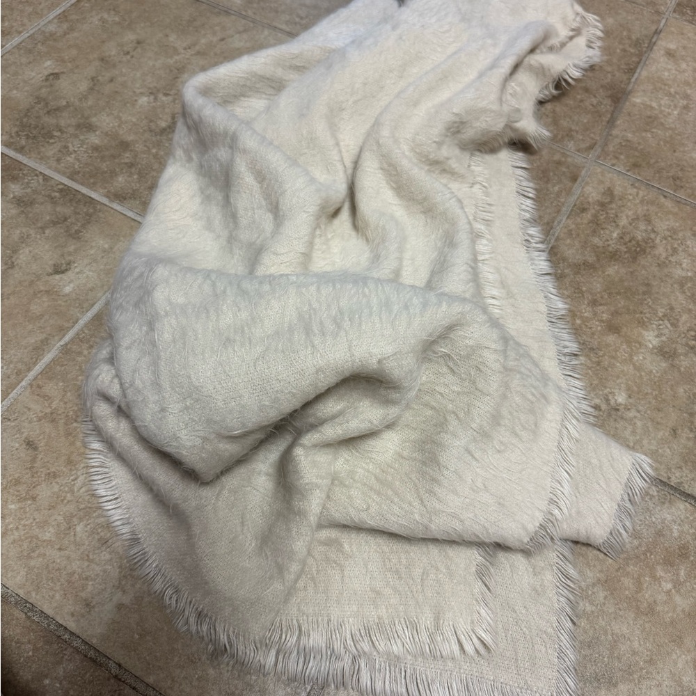 Free People Cream Knit Scarf